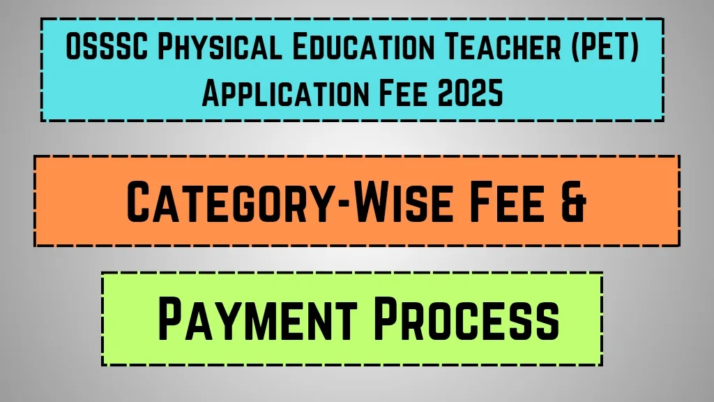 OSSSC Physical Education Teacher (PET) Application Fee 2025: Category-Wise Fee & Payment Process