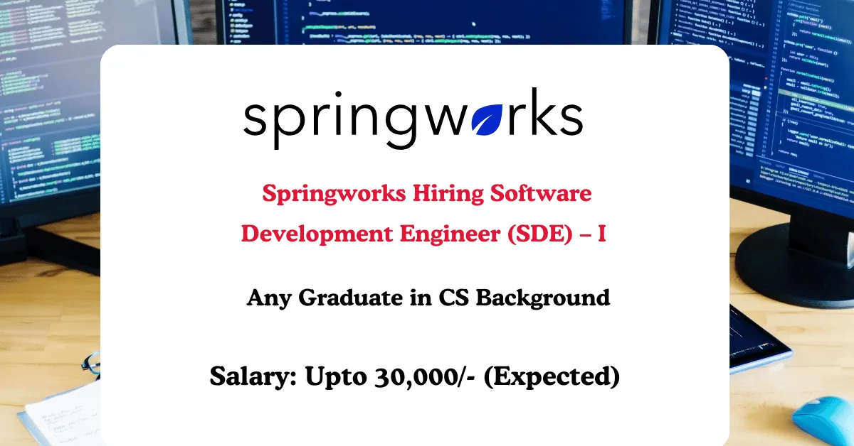 Read more about the article Springworks Hiring Software Development Engineer (SDE) – I | Work From Home | 2025
